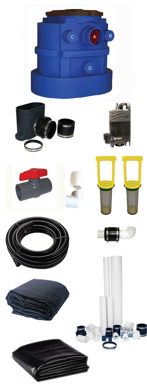 Artesian 3 Rock Column Water Feature Pump Vault and Skimmer Kit